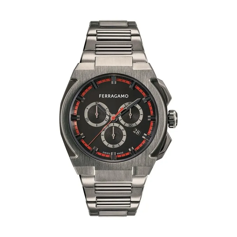 Ferragamo Supreme Chrono Men’s Swiss Quartz Watch 43mm Gunmetal SFK200423